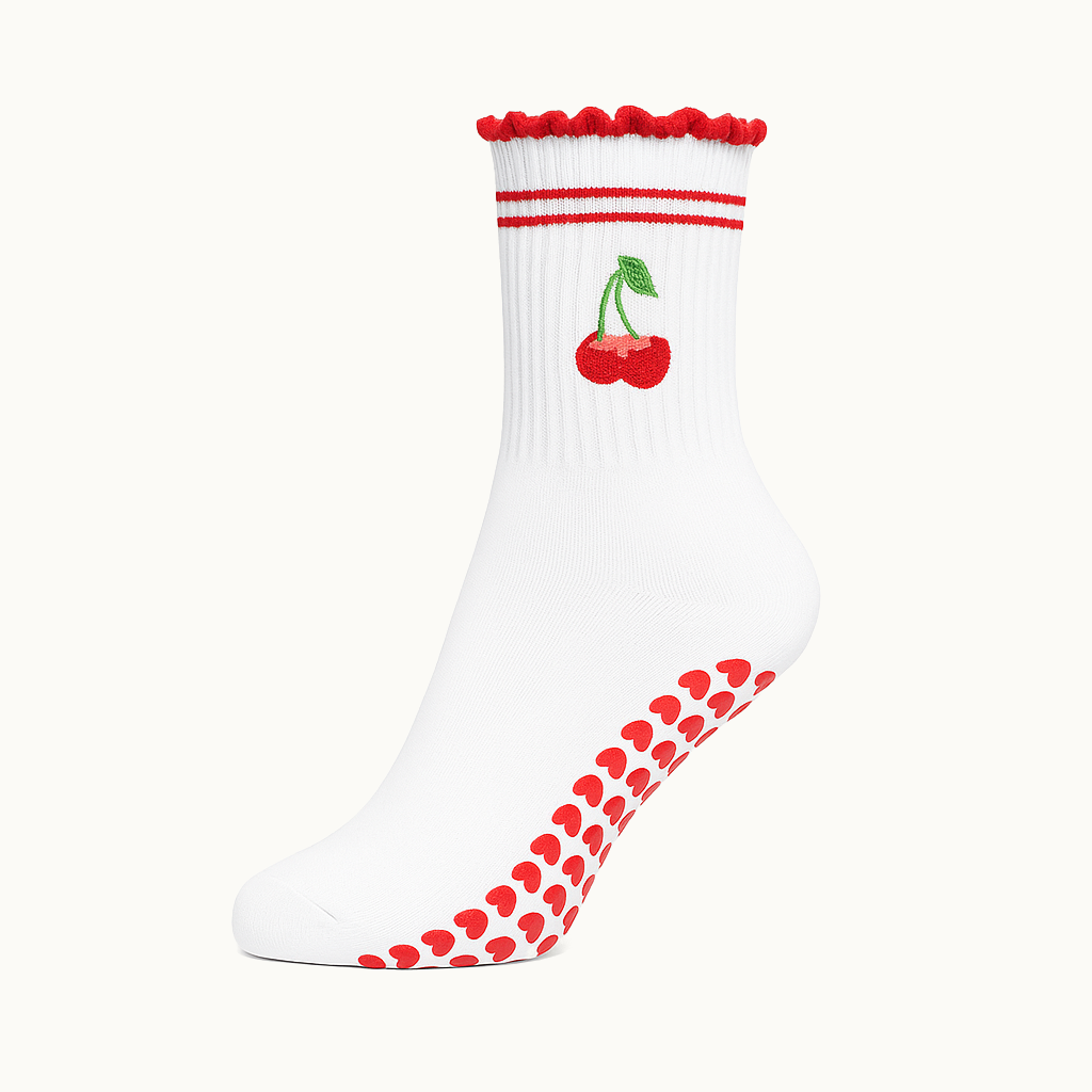 Cherry Ruffle Grip Socken 6am™